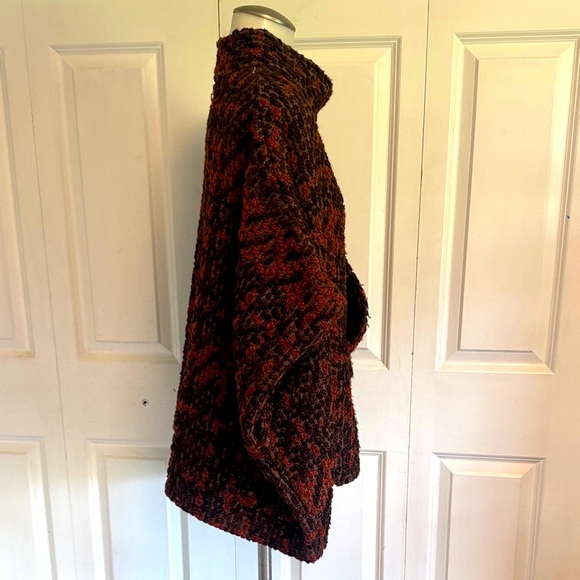 Cozy Brown and Red Women's Sweater - Picture 6 of 8
